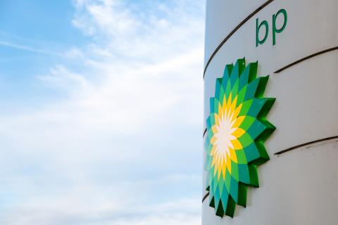 bp logo on a building