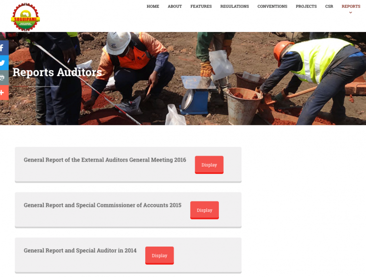 Screenshot of SOGUIPAMI website displaying the financial statements